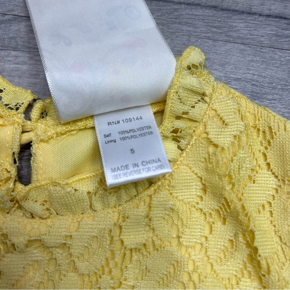 Jenna & Jessie Girls Yellow Lace Dress 5 - Picture 4 of 7